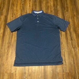 Peter Millar Shirt Men's Large Blue Summer Comfort Polo Spandex Casual Summer